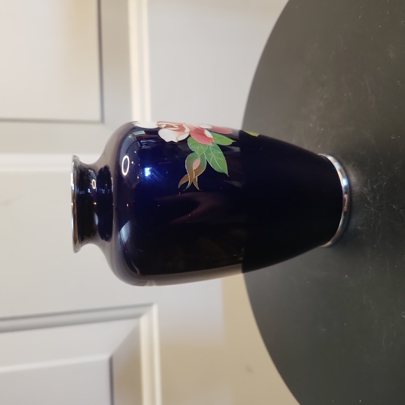 Japanese Cloisonne Gimbari Enamel Blue Rose Vase 4.3/4" - Picture 4 of 8